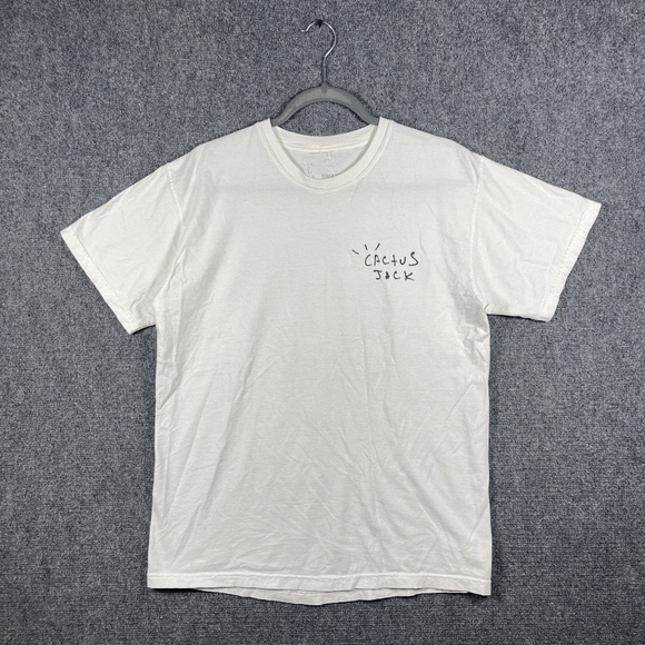 Travis Scott Cactus Jack White Tshirt Mens Size Small #1210 - Picture 2 of 9